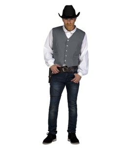 CHALECO GRIS VAQUERO ELEGANTE PARA HOMBRE