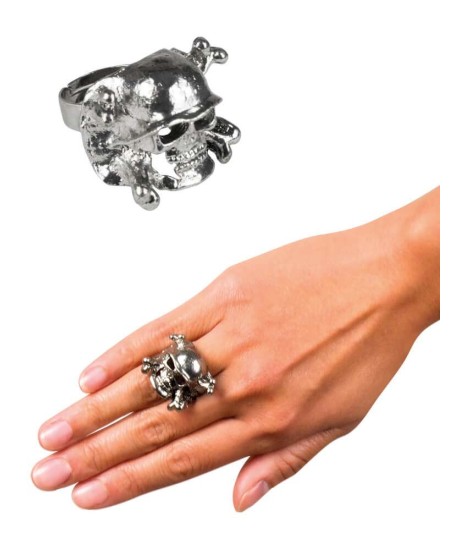 ANILLO CALAVERA PLATEADO