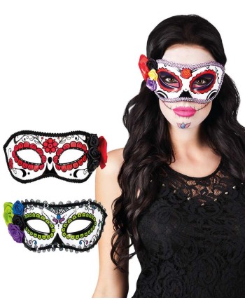 ANTIFAZ CALAVERA MEJICANA CON FLORES