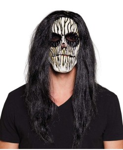 CARETA VODOO GRIETAS CON PELO NEGRO
