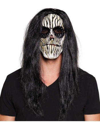 CARETA VODOO GRIETAS CON PELO NEGRO
