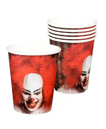 VASOS PAYASO HORROR 25 CL