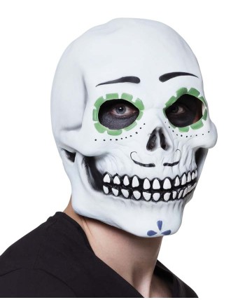 CARETA CALAVERA MEJICANA HOMBRE ORBITALES VERDES