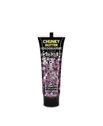 PURPURINA CHUNKY CON GEL UV LILA NIEBLA PURPURA