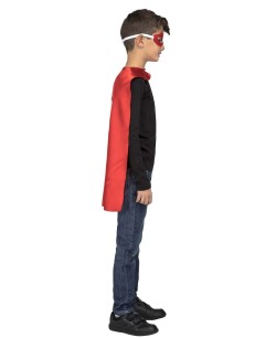 CAPA ROJA SUPERHEROE POW INFANTIL CON ANTIFAZ 2