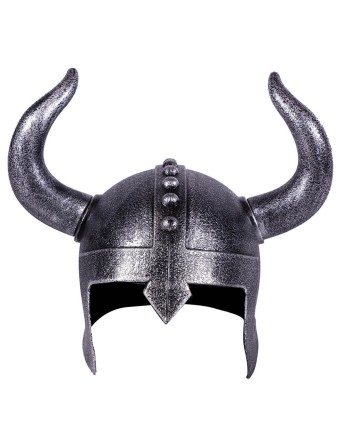 CASCO VIKINGO PLATEADO ADULTO