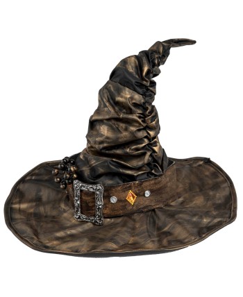 SOMBRERO BRUJA O MAGO DORADO ENVEJECIDO