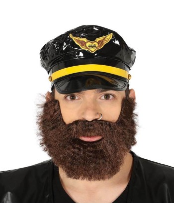 BARBA CASTAÑA MEDIANA TUPIDA ADHESIVA