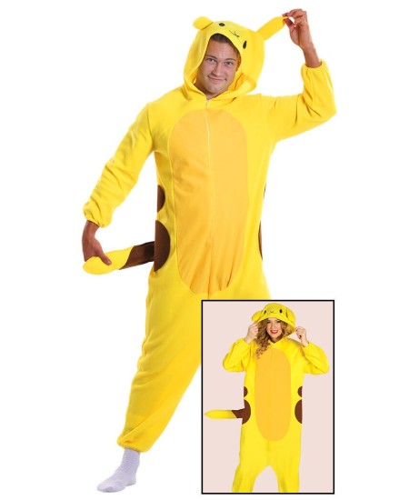 DISFRAZ DE PIKA CHU KIGURUMI PARA ADULTO
