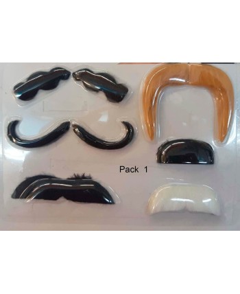SET 6 BIGOTES SURTIDOS FORMAS Y COLORES
