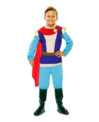 DISFRAZ DE PRINCIPE AZUL CAPA ROJA INFANTIL PARA NIÑO