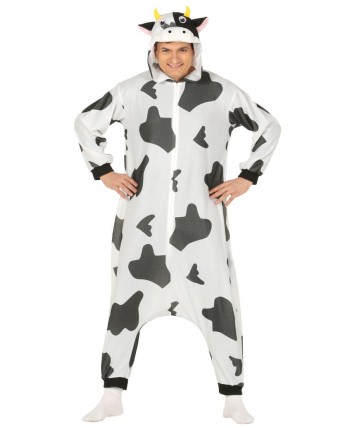 DISFRAZ DE VACA KIGURUMI PARA ADULTO
