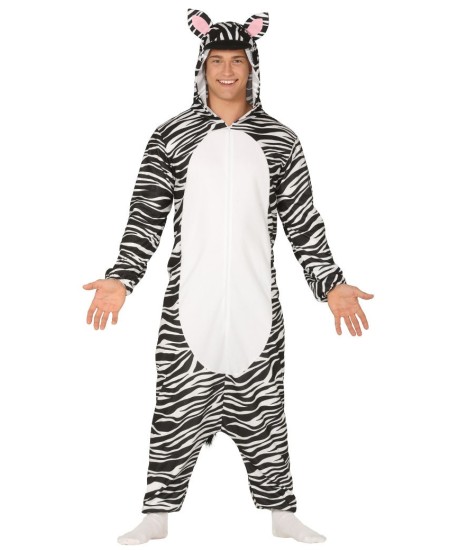 DISFRAZ DE CEBRA KIGURUMI PARA ADULTO