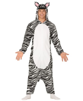 DISFRAZ DE CEBRA KIGURUMI PARA ADULTO