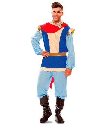 DISFRAZ DE PRINCIPE AZUL CAPA ROJA PARA HOMBRE