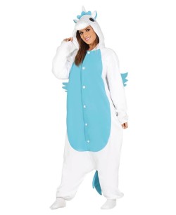 DISFRAZ DE UNICORNIO AZUL KIGURUMI