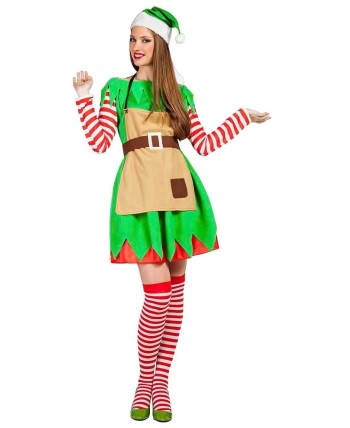 DISFRAZ DE ELFA NAVIDEÑA CON MANDIL