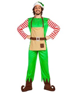 DISFRAZ DE ELFO NAVIDEÑO CON MANDIL PARA HOMBRE