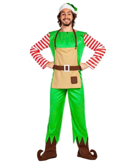DISFRAZ DE ELFO NAVIDEÑO CON MANDIL PARA HOMBRE