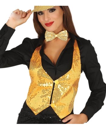 CHALECO LENTEUELAS ORO MUJER
