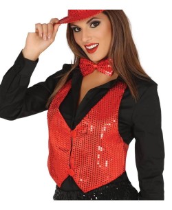 CHALECO LENTEUELAS ROJO MUJER