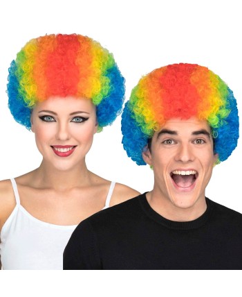 PELUCA RIZADA MULTICOLOR PAYASO