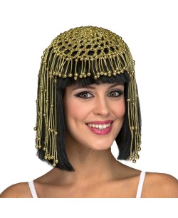 PELUCA CLEOPATRA CON ACCESORIO DE AVALORIOS DELUXE