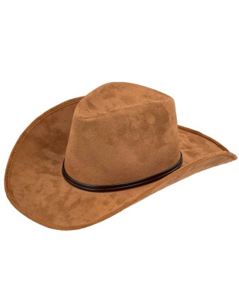 SOMBRERO VAQUERO MARRON CLARO CON 2 CINTAS CUERO DELUXE