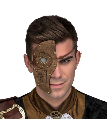 MEDIA CARETA STEAMPUNK HOMBRE FOAM CON GOMA