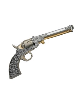 REVOLVER STEAMPUNK PLATA LABRADO