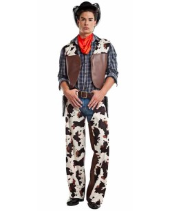 DISFRAZ DE VAQUERO CHALECO Y ZAHON PARA HOMBRE