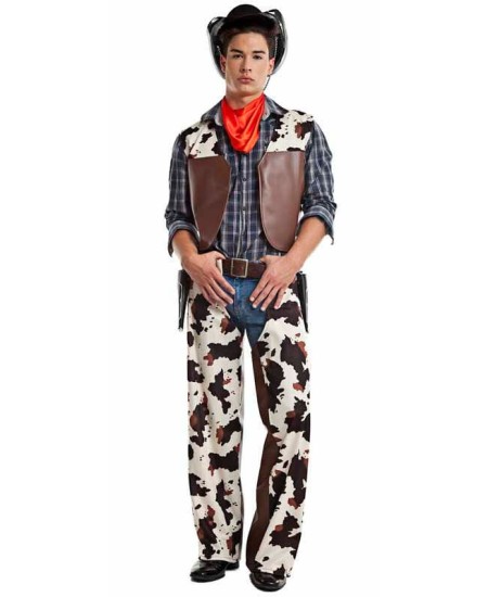 DISFRAZ DE VAQUERO CHALECO Y ZAHON PARA HOMBRE