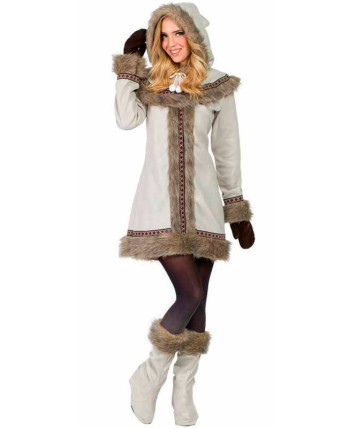 DISFRAZ DE ESQUIMAL GRIS PARA MUJER