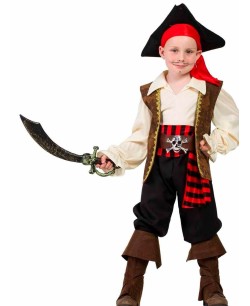 DISFRAZ DE PIRATA JACK FAJIN A RAYAS PARA NIÑO
