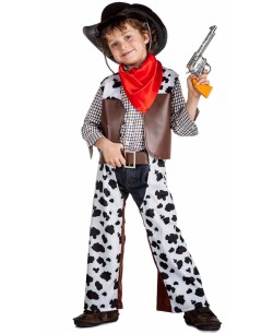 DISFRAZ DE VAQUERO VACA CHALECO Y ZAHONES PARA NIÑO