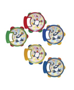 PANDERETA PEQUEÑA PLASTICO DIBUJOS INFANTIL