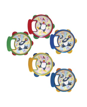 PANDERETA PEQUEÑA PLASTICO DIBUJOS INFANTIL