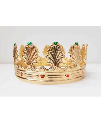 CORONA DECORADA DORADA HOJAS