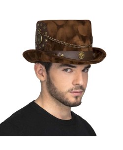 CHISTERA MARRON RELOJ STEAMPUK