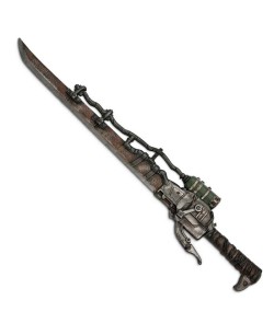 ESPADA STEAMPUNK FOAM DETALLES VERDE