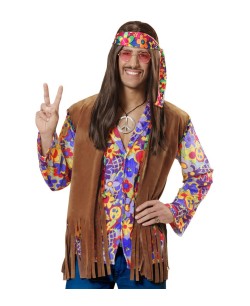 CHALECO HIPPIE FLECOS MARRON PARA HOMBRE 2