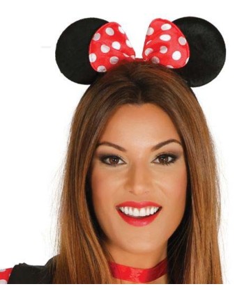 OREJAS RATONA CON LAZO ROJO