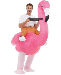 DISFRAZ DE FLAMENCO ROSA HINCHABLE