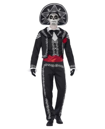 DISFRAZ DE ESQUELETO DIA DE LOS MUERTOS DECORADO