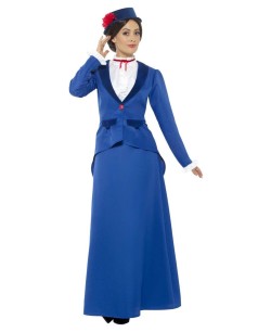 DISFRAZ DE INSTITUTRIZ AZUL VICTORIANA