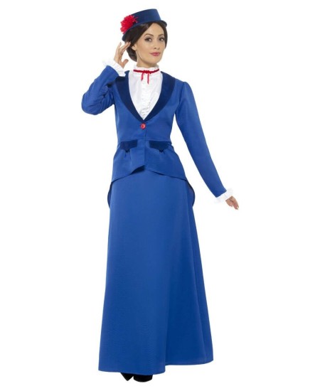 DISFRAZ DE INSTITUTRIZ AZUL VICTORIANA PARA MUJER