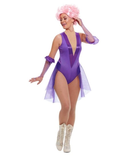 DISFRAZ DE TRAPECISTA MORADO PARA MUJER