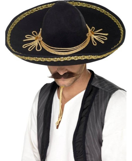 SOMBRERO MEJICANO CHARRO DECORADO DELUXE