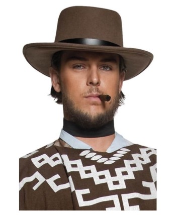 SOMBRERO VAQUERO MARRON ALA CORTA