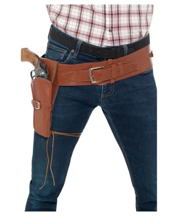 CARTUCHERA MARRON CON CINTURON DELUXE